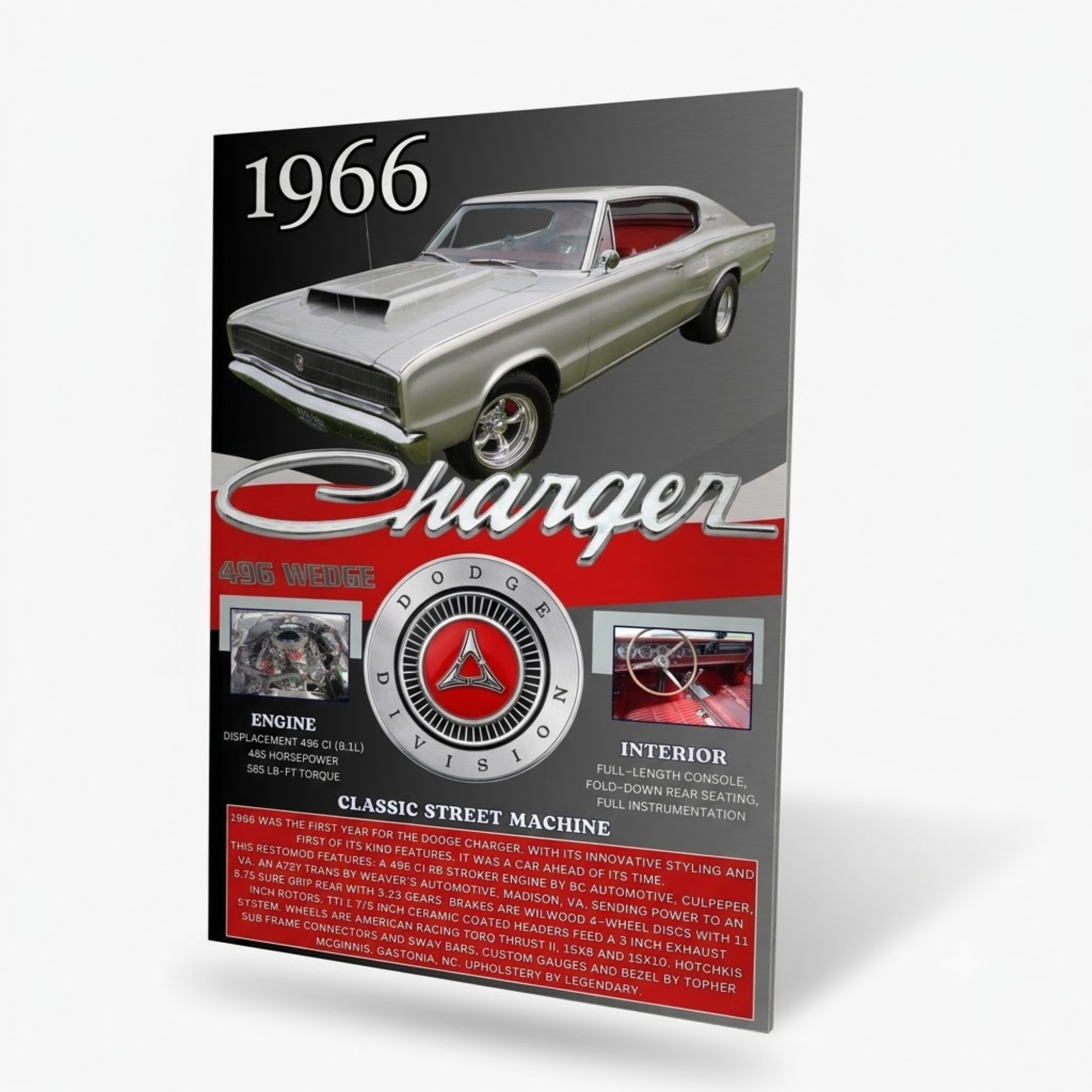 Double aluminum Dodge Charger show board