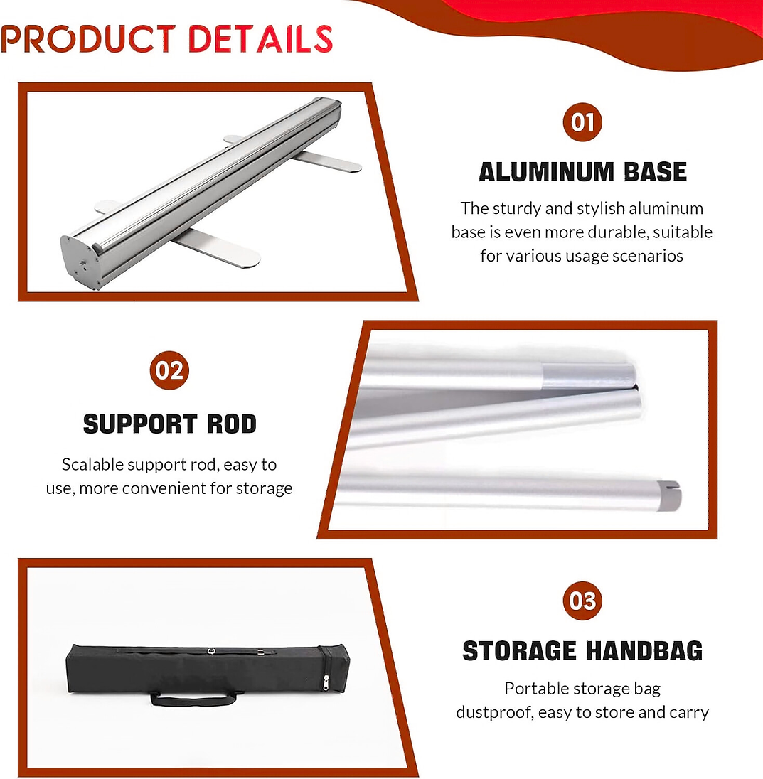 Roll-up banner aluminum base, support rod and storage case