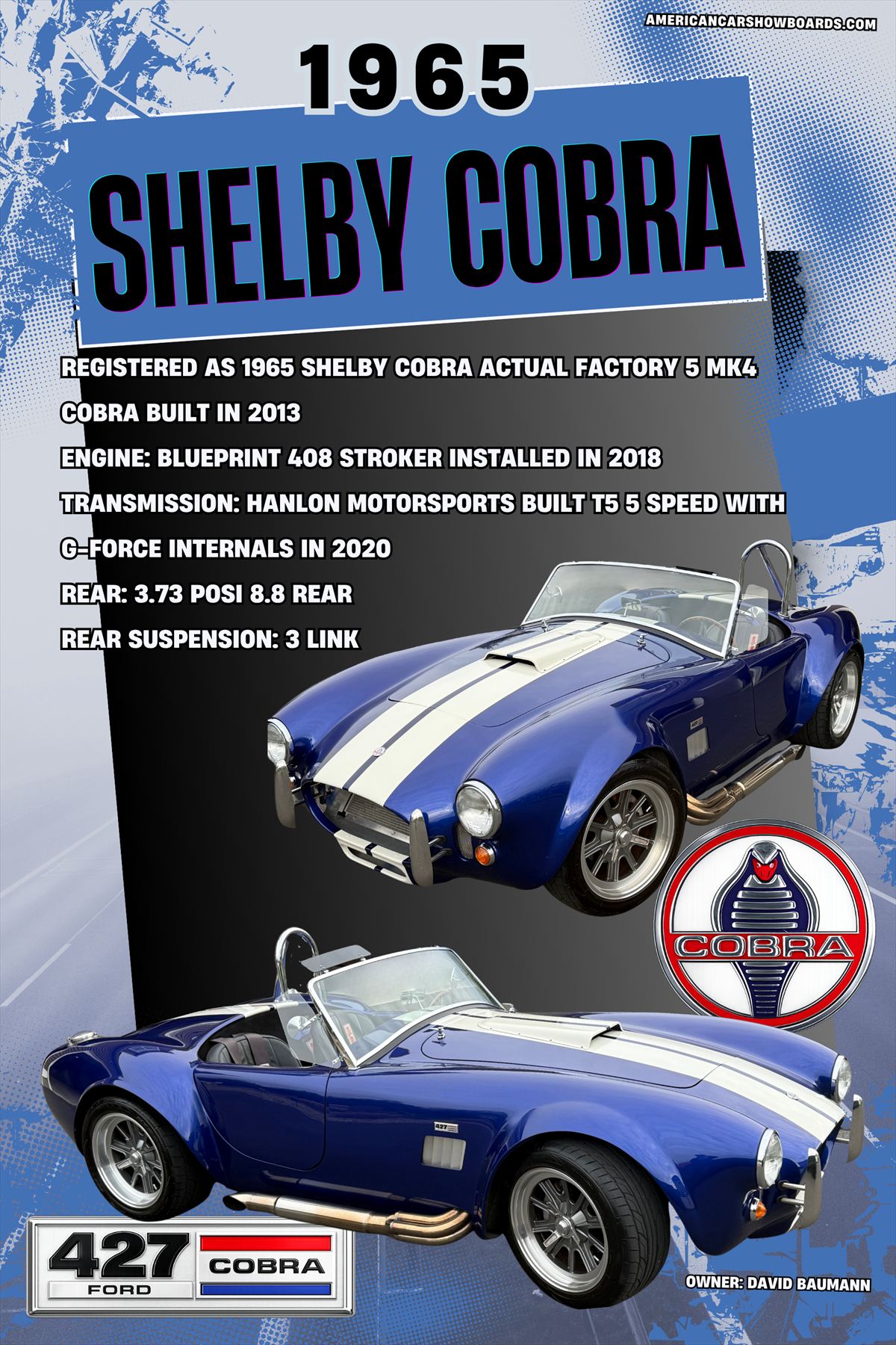 David Baumann 2026 The Cool Ranch custom car show board design