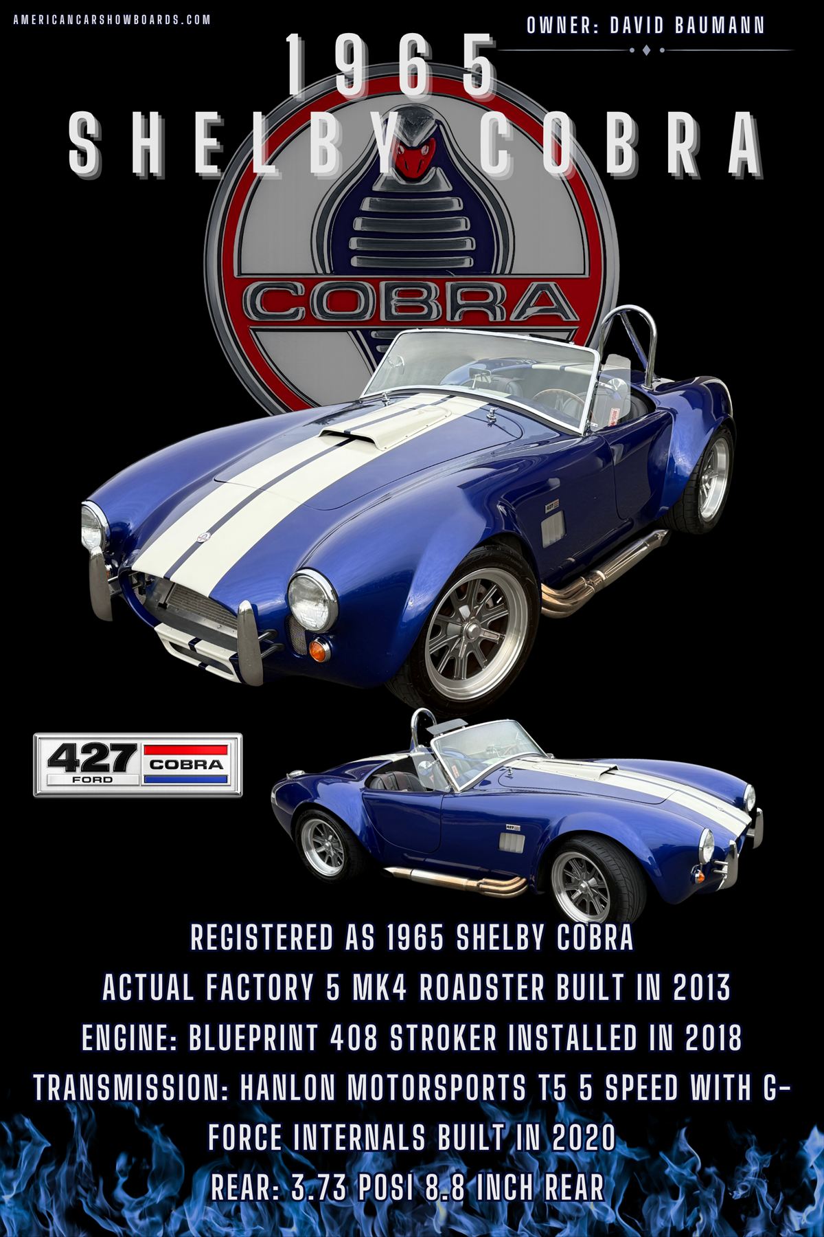 David Baumann 2026 The Predator custom car show board design