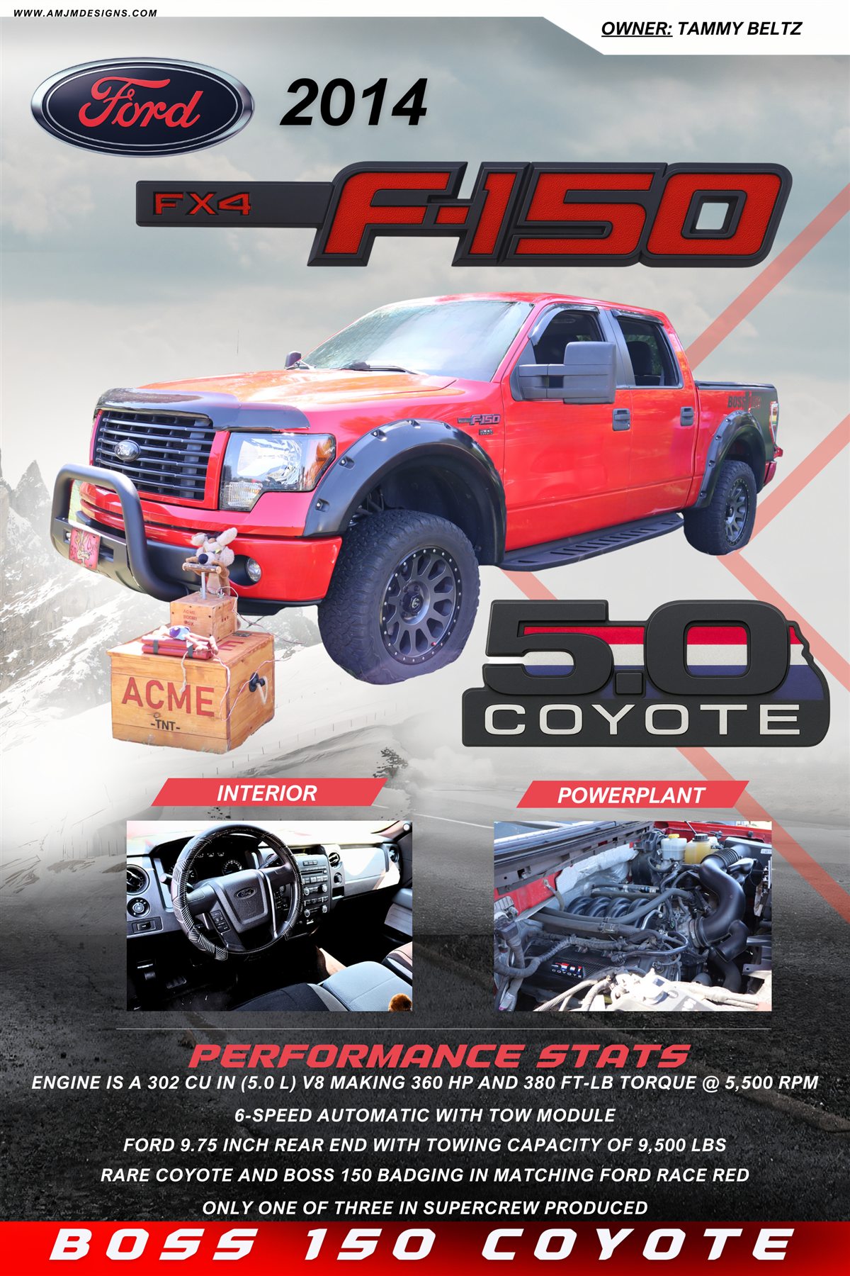 Carl Beltz 2025 The Yeti custom car show board design