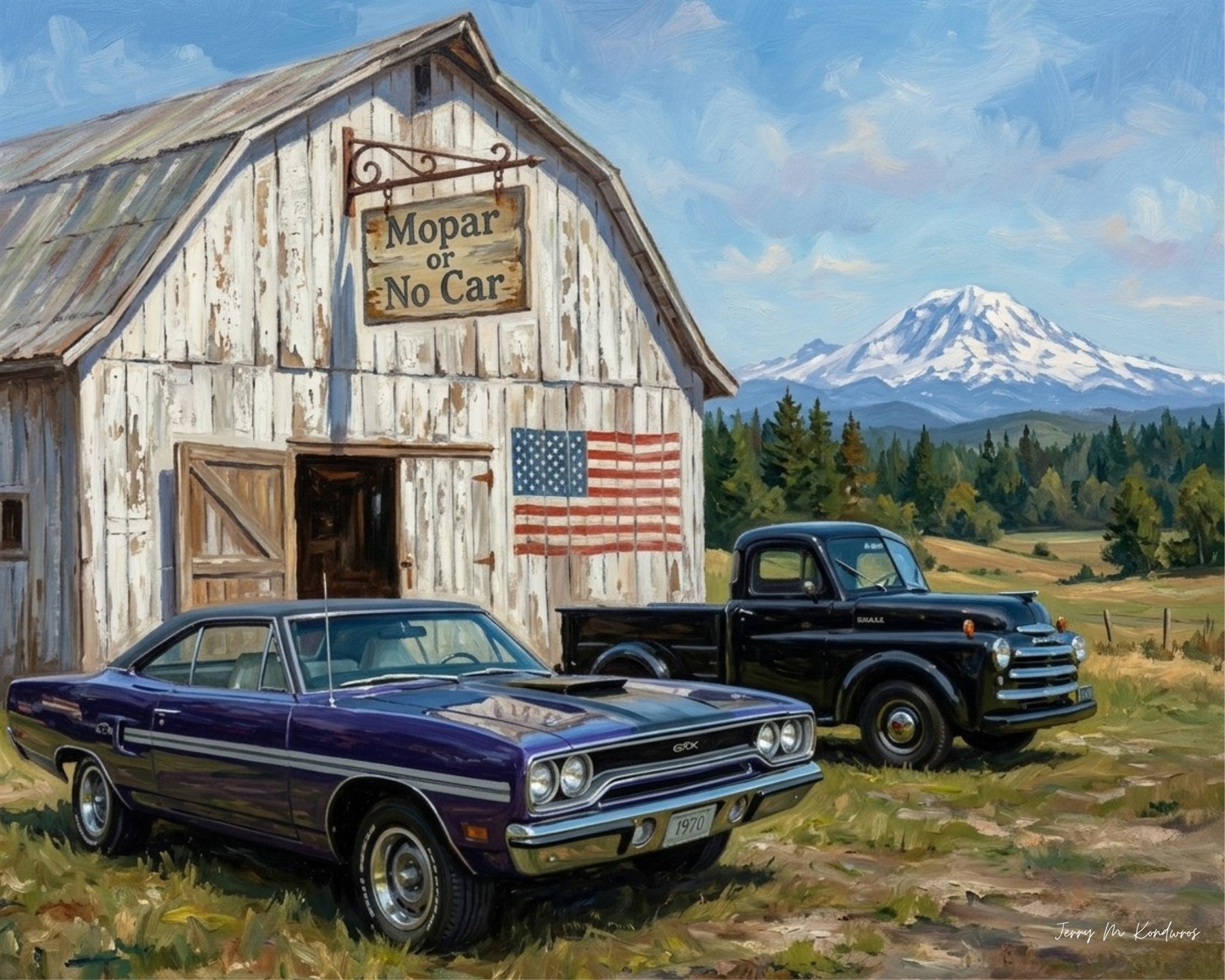 Dustin Welch — Mountain Barn Oil Based Masterpieces custom car show board design
