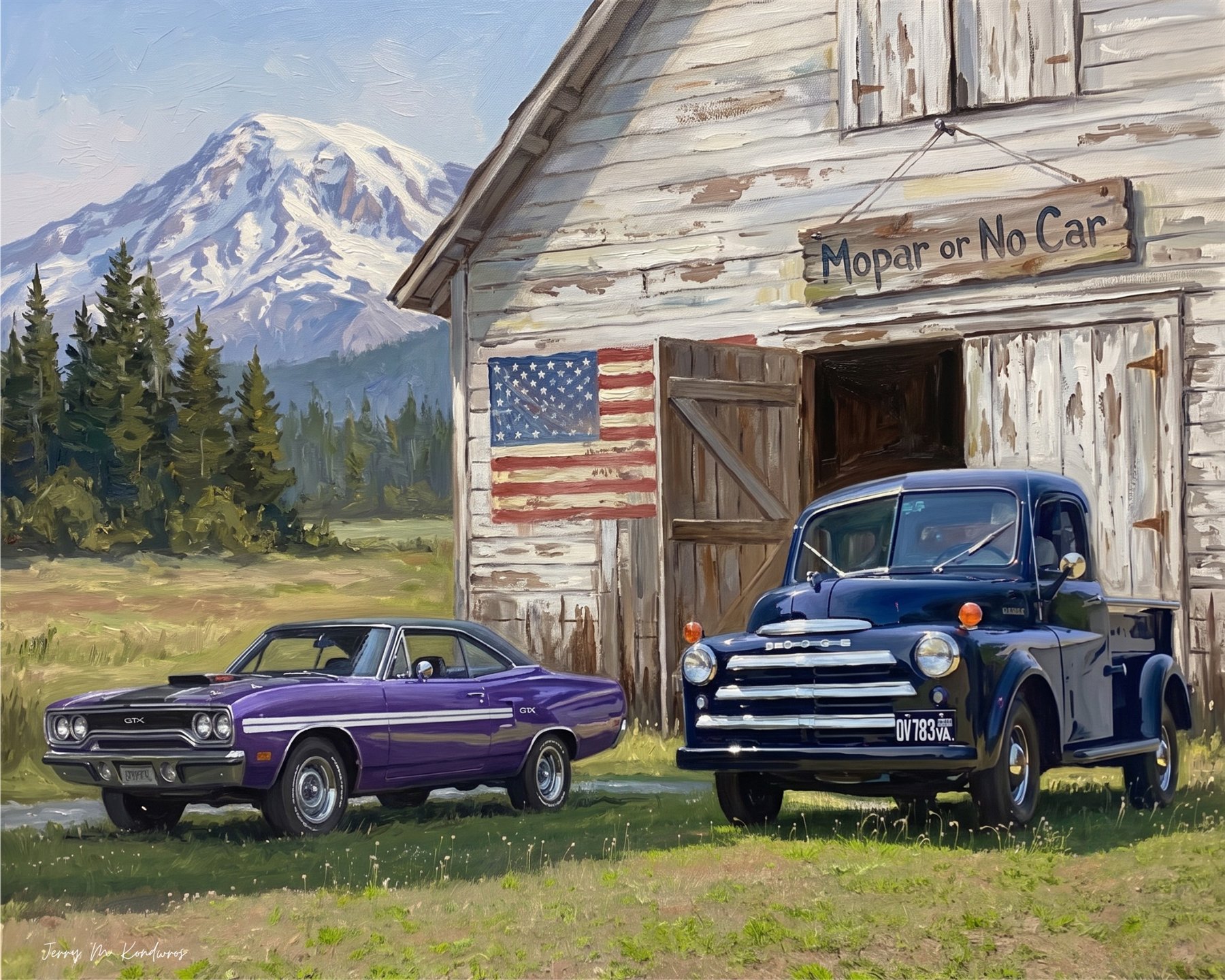 Dustin Welch — Mopar Barn Oil Based Masterpieces custom car show board design