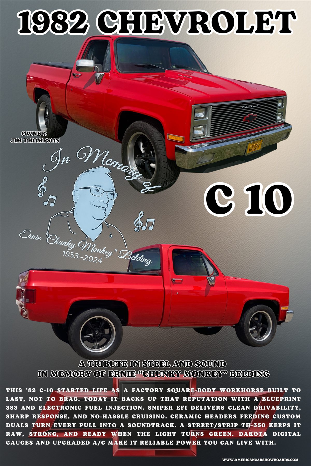 Jim Thompson 2025 The Cool Ranch custom car show board design