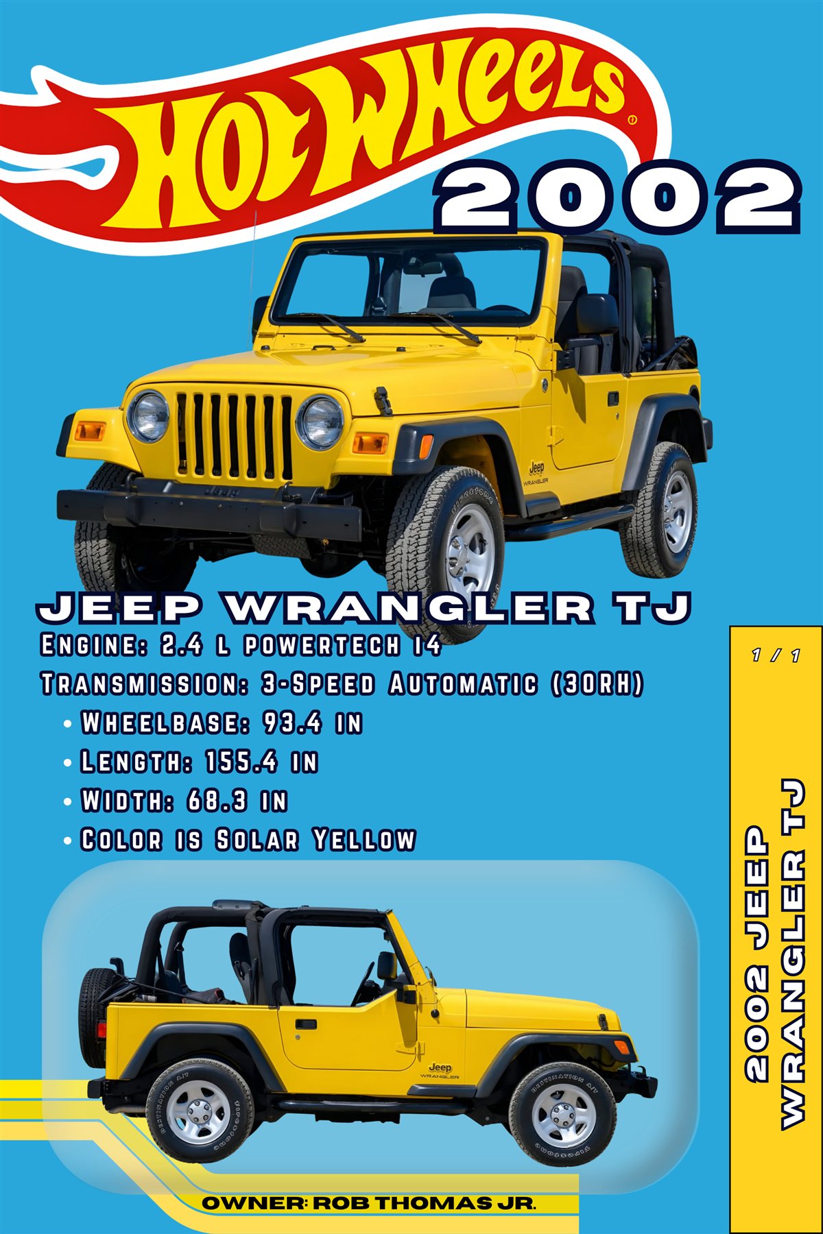 2002 Jeep Wrangler TJ The Toy custom car show board design