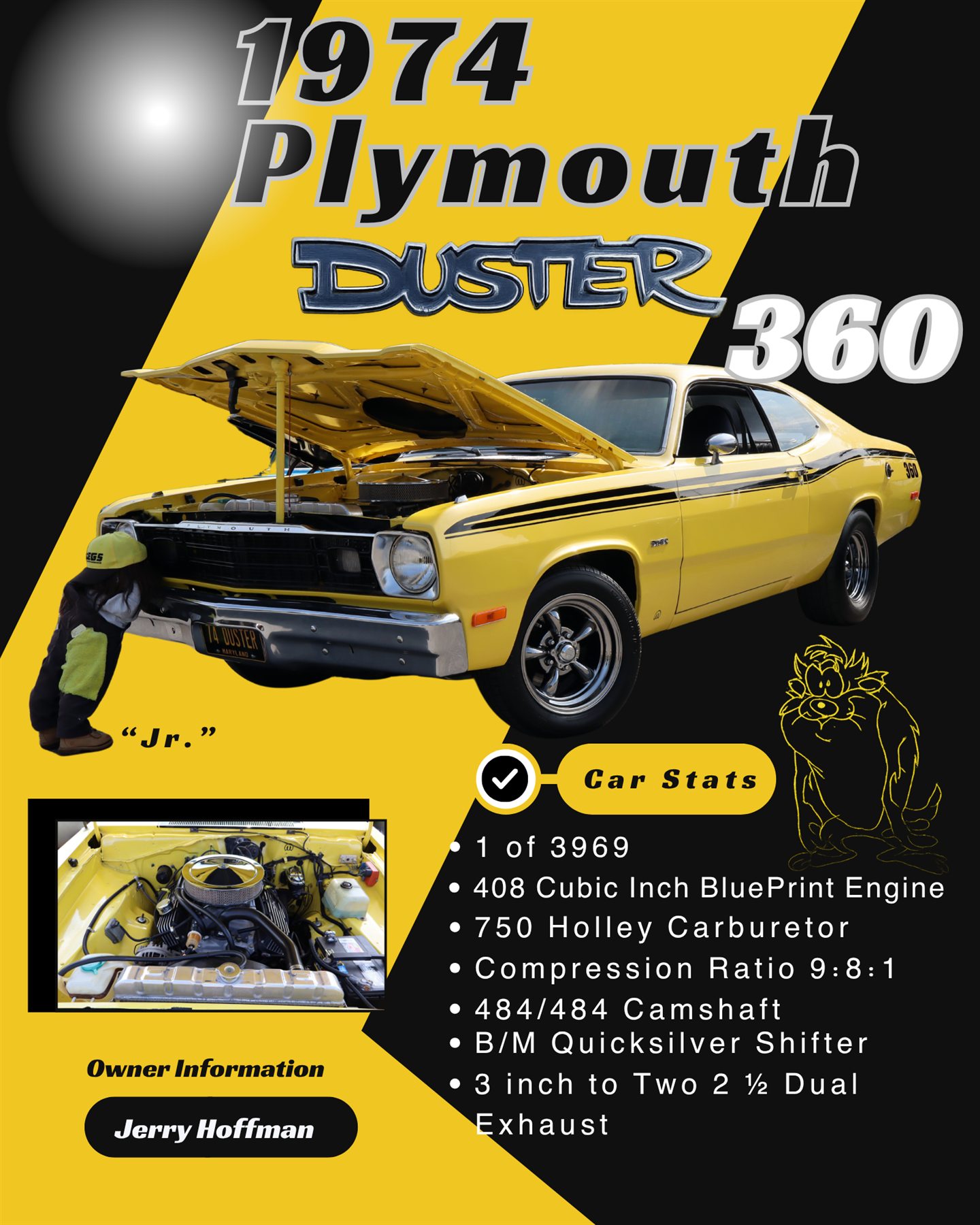 Jerry Hoffman 2025 The Stinger custom car show board design