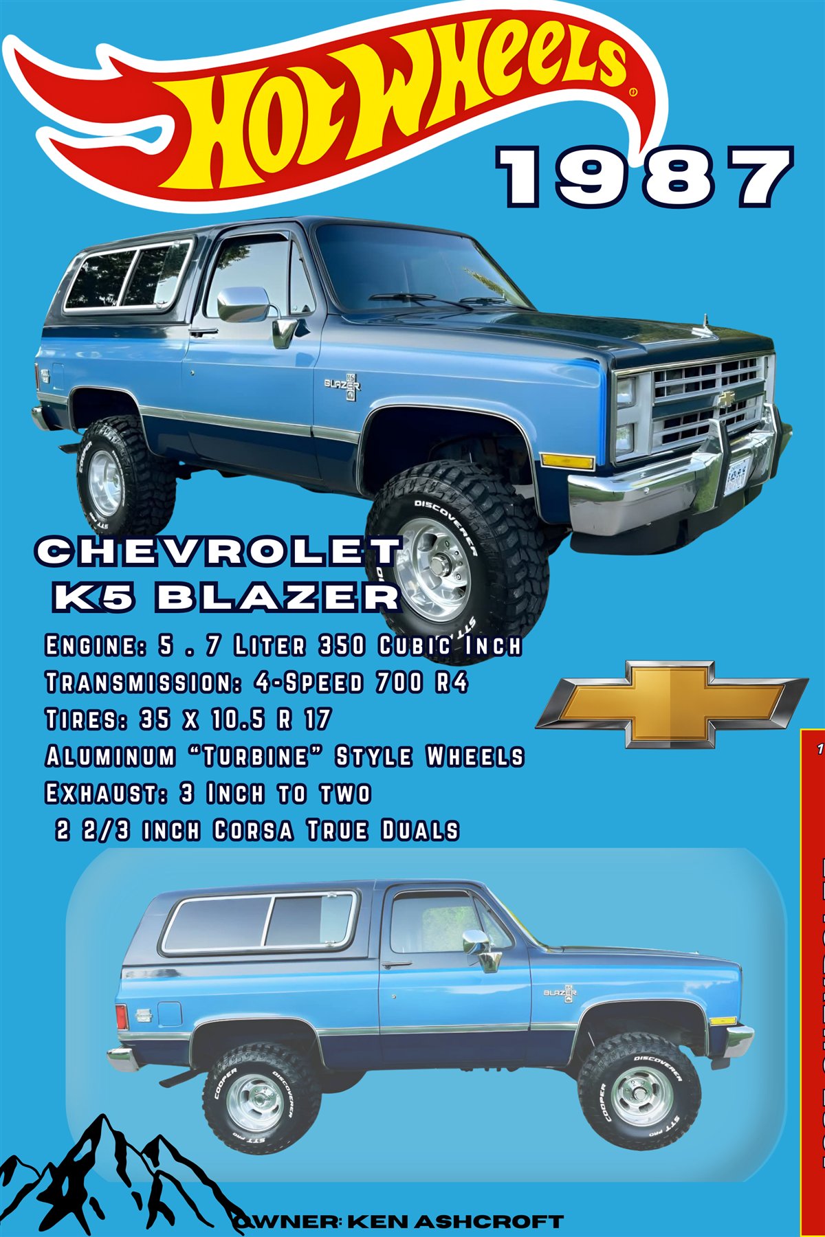1987 Chevrolet K5 Blazer The Toy custom car show board design