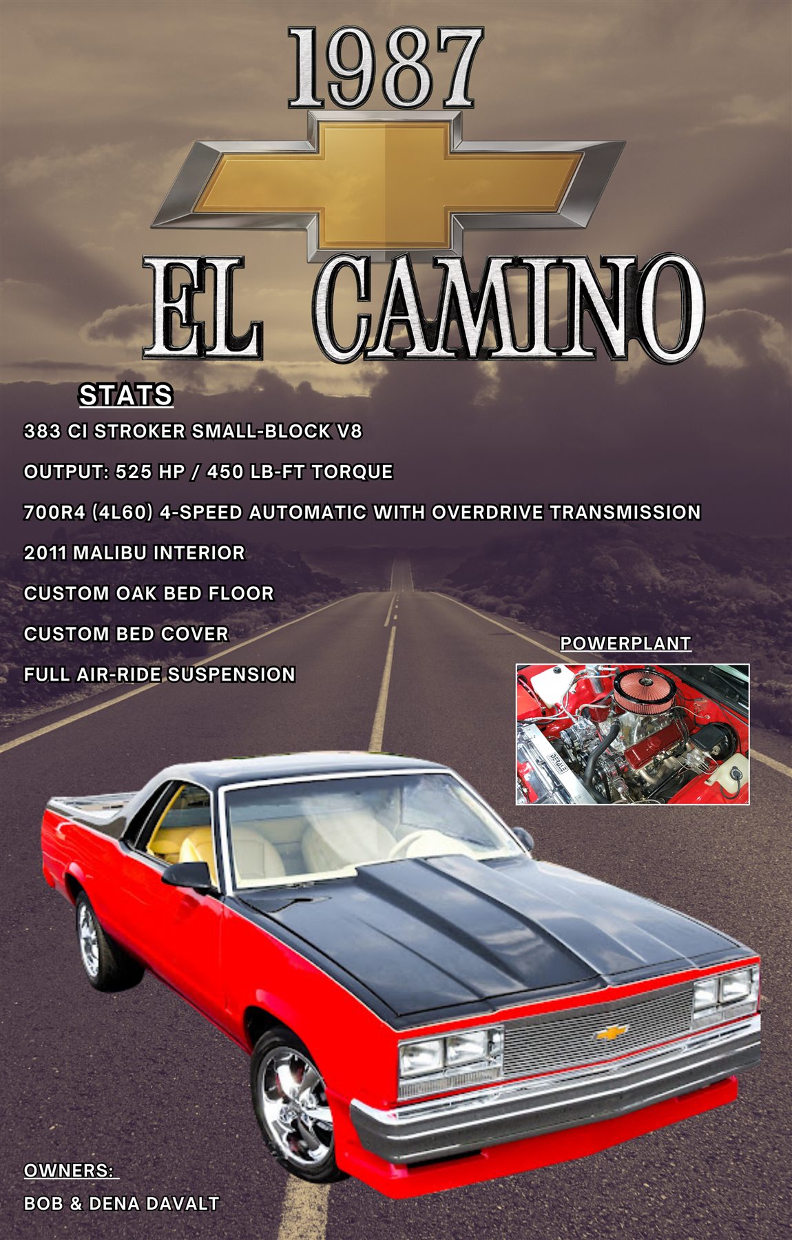 Robert Davalt 2026 The Road custom car show board design