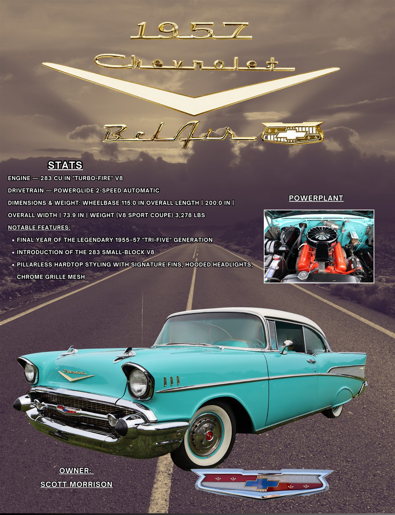 Scott Morrison 2026 The Road custom car show board design