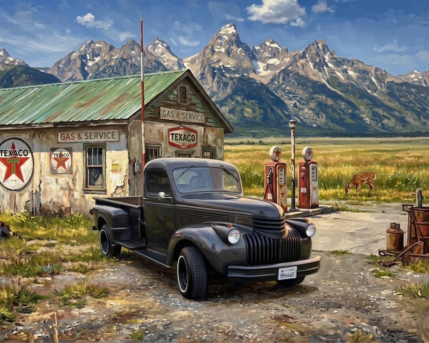 Texaco Mountain Service Oil Based Masterpieces custom car show board design