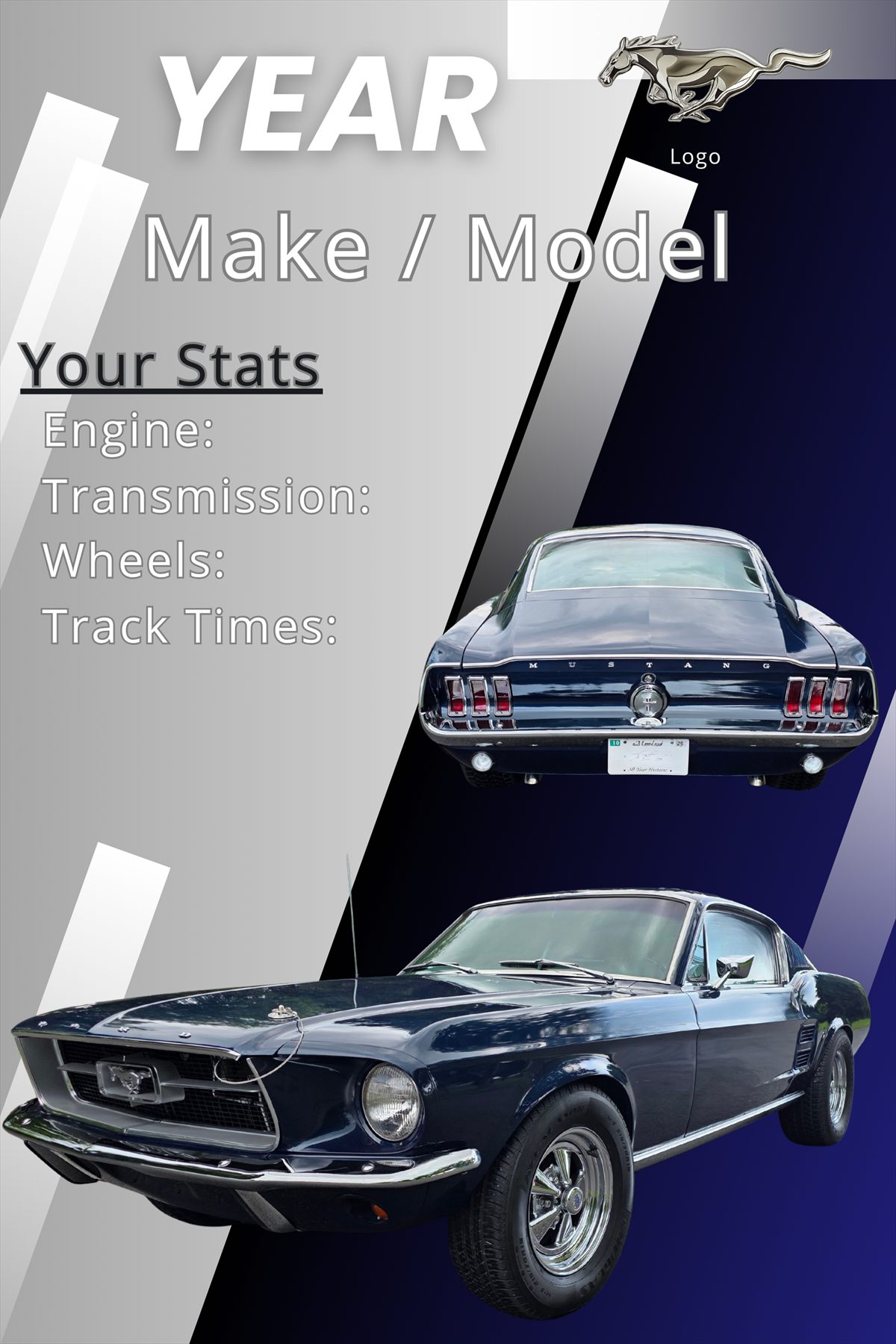 The Storm custom car show board design for a featured vehicle