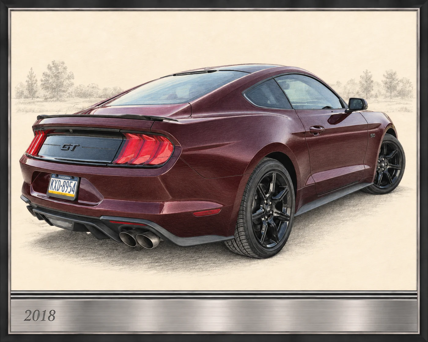 2018 Ford Mustang GT The Sketchbook custom car show board design