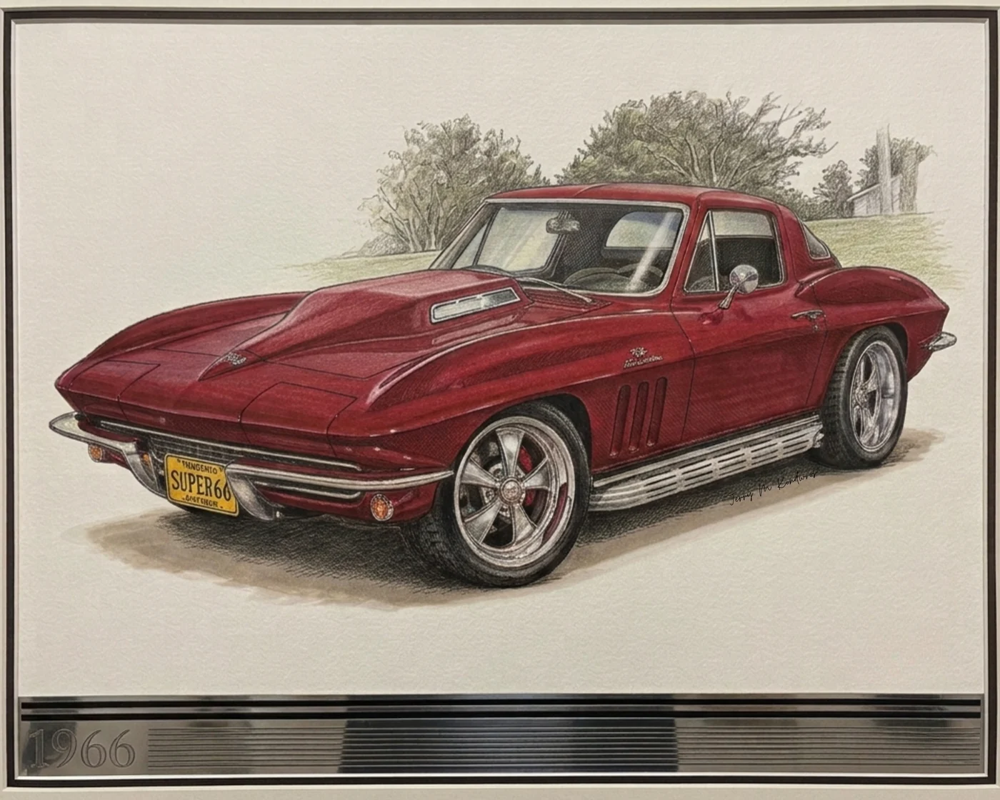 The Sketchbook custom car show board design for a featured vehicle